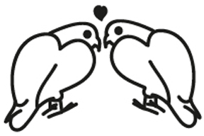 118126 Lovebirds Window Decal - Click Image to Close