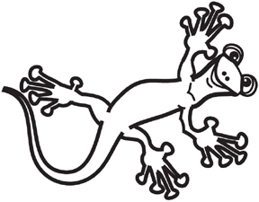 HB892 Gecko Window Decal - Click Image to Close