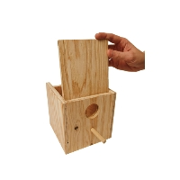 HB1437 Wooden Nest Box Finch / Lovebird - Click Image to Close