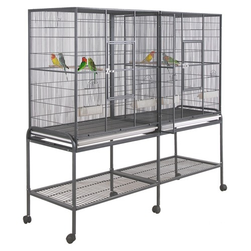 SLF6421 Small Bird Flight Cage with removable divider