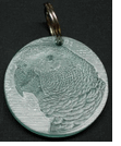 D720 African Grey Ingraved Acrylic Key Ring