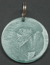 D728 Green Wing Macaw Ingraved Acrylic Key Ring