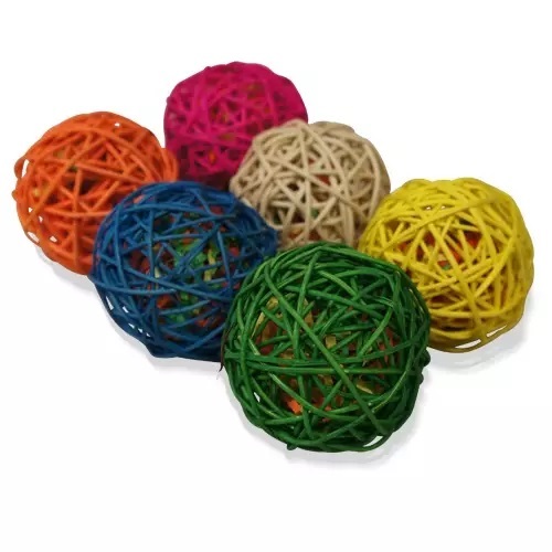 K276 Stuffed Wicker Balls 3in - Set of 6 - Click Image to Close