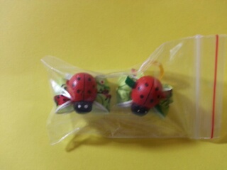 HBR1 Bows Pair of Lady Bugs